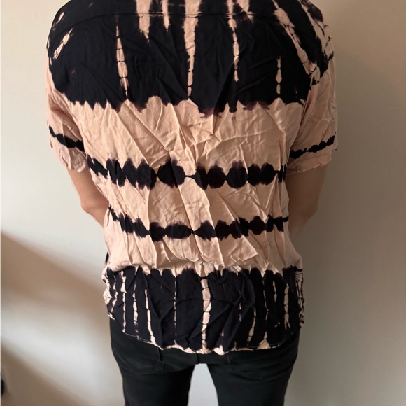 NATIVE YOUTH Black and Cream Casual Button Down Shirt - Picture 2 of 2